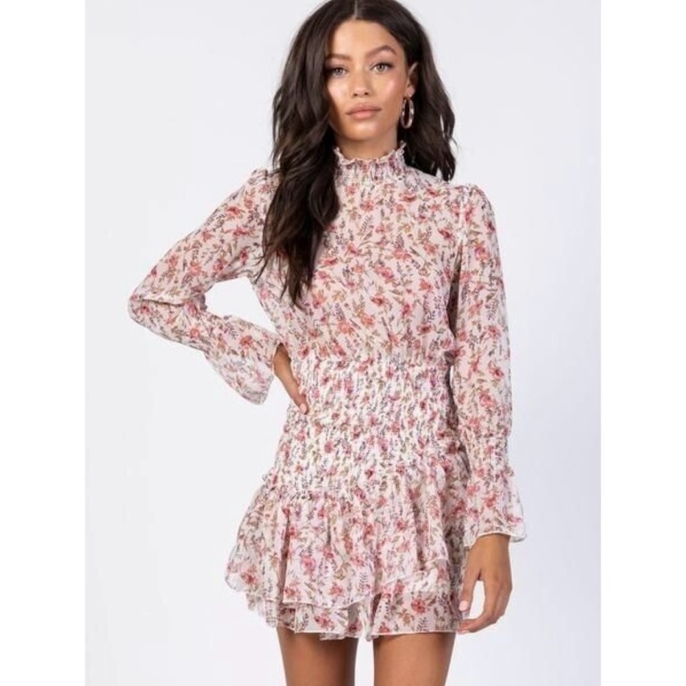 Princess Polly Guetta Mini Dress - Ditsy Floral - White/Pink - US Size 4 - NWT
